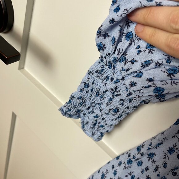 Wild Fable Target Light Blue Floral A-Line Faux Wrap Dress Size Medium - Picture 6 of 11